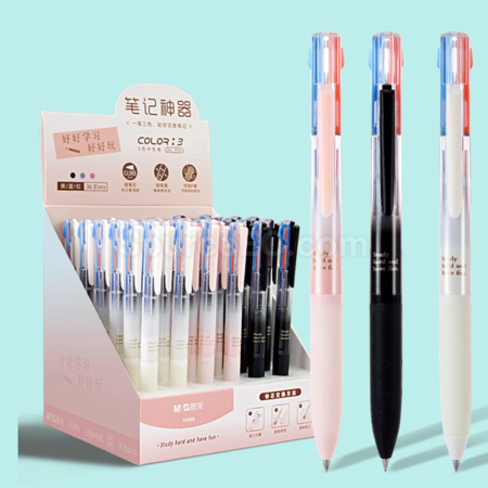 禮品訂造多功能三色合一按動簽字筆紀念品