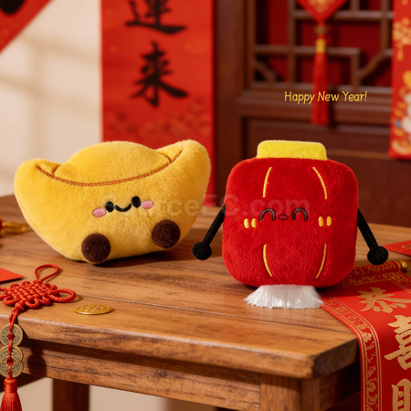 禮品訂造招財元寶毛絨冰箱貼紀念品