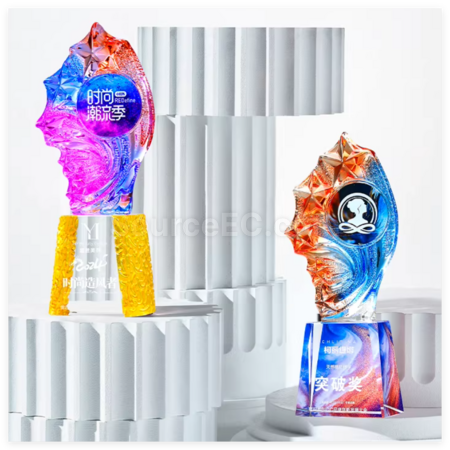 禮品訂造創意琉璃水晶獎座紀念品