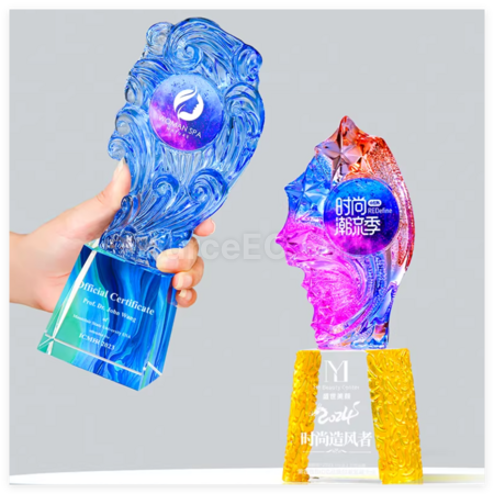 禮品訂造創意琉璃水晶獎座紀念品