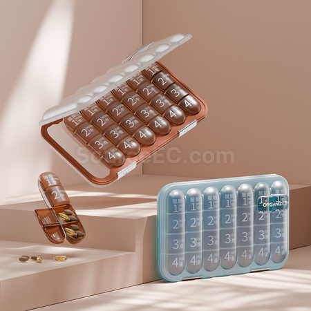 禮品訂造21/28格分隔藥盒紀念品