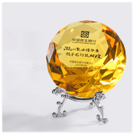 禮品訂造創意鑽石水晶獎座紀念品