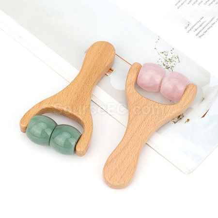 禮品訂造粉晶玉石滾輪按摩器紀念品
