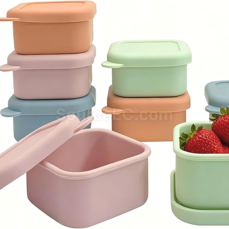 禮品訂造加厚可微波加熱矽膠飯盒紀念品