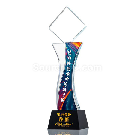 禮品訂造五角星水晶獎座紀念品