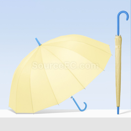 禮品訂造多巴胺撞色直杆長柄雨傘紀念品