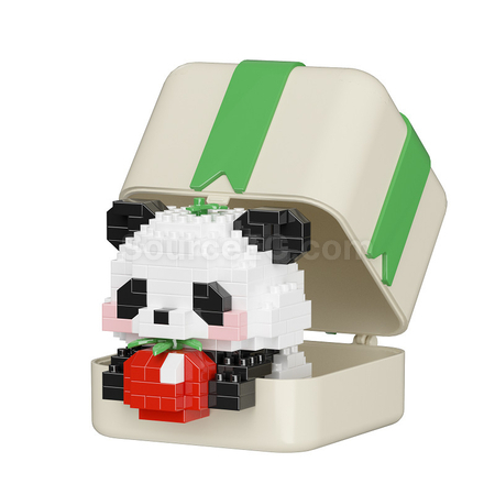 禮品訂造熊猫小狗動物積木玩具禮盒紀念品