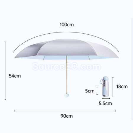 禮品訂造迷你鈦銀晴雨兩用傘紀念品