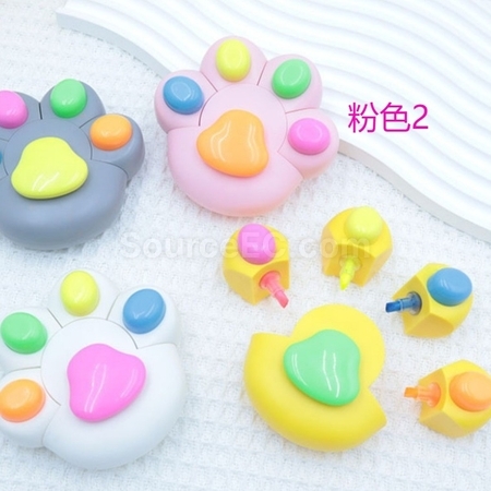 禮品訂造貓爪可愛造型彩色螢光筆紀念品