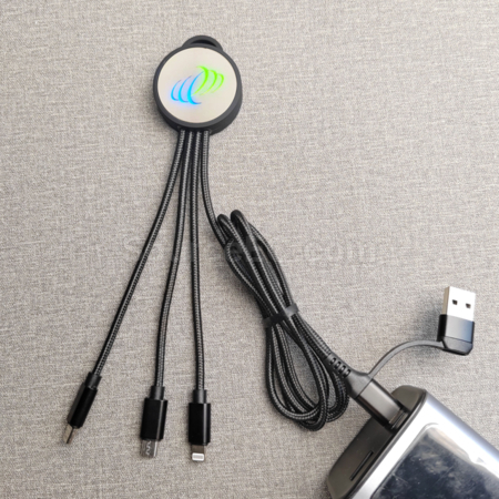 禮品訂造五合一發光LOGO充電線紀念品