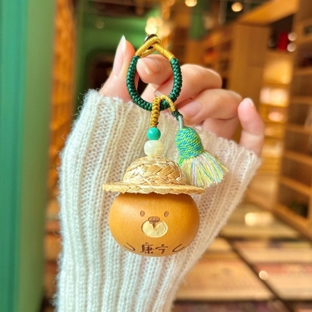 禮品訂造天然葫蘆掛件鑰匙圈紀念品