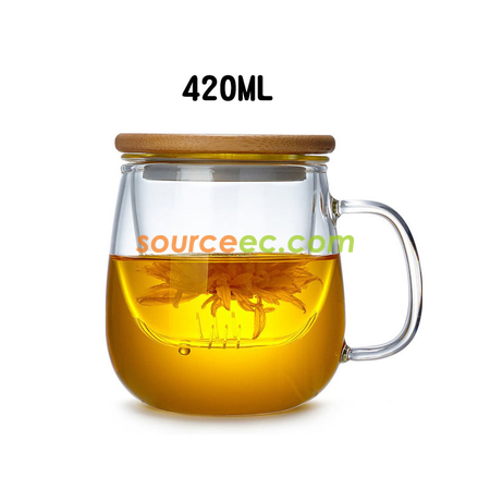 禮品訂造300/420ML玻璃泡茶杯紀念品