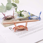 螃蟹筆架舉重螃蟹支架筆托置物架眼鏡架擺件