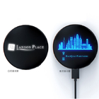 快充發光LOGO移動電源無線充二合一圓形彩色發光無線充電器